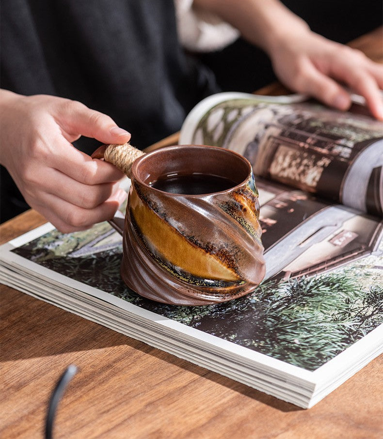 Handcrafted Jingdezhen porcelain coffee mug, minimalist handmade ceramic cup for everyday rituals — Solmira Living