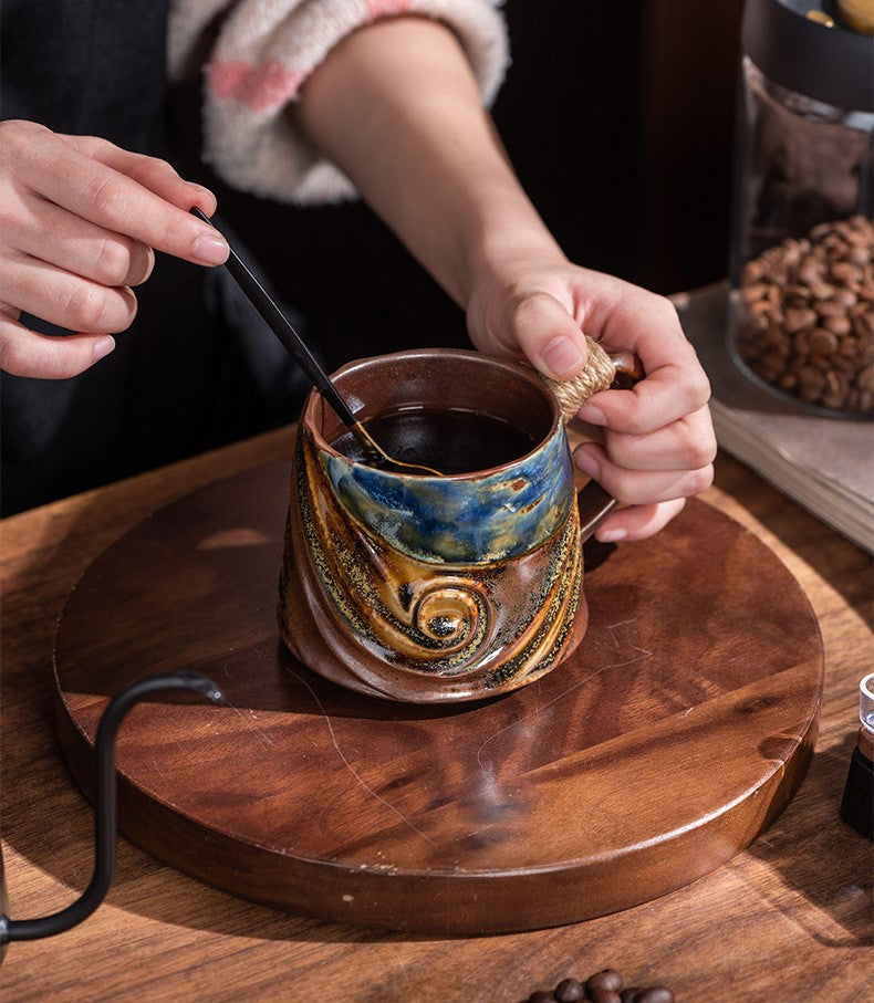 Handcrafted Jingdezhen porcelain coffee mug, minimalist handmade ceramic cup for everyday rituals — Solmira Living