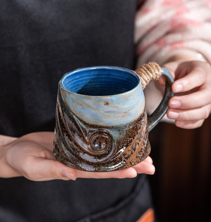 Handcrafted Jingdezhen porcelain coffee mug, minimalist handmade ceramic cup for everyday rituals — Solmira Living