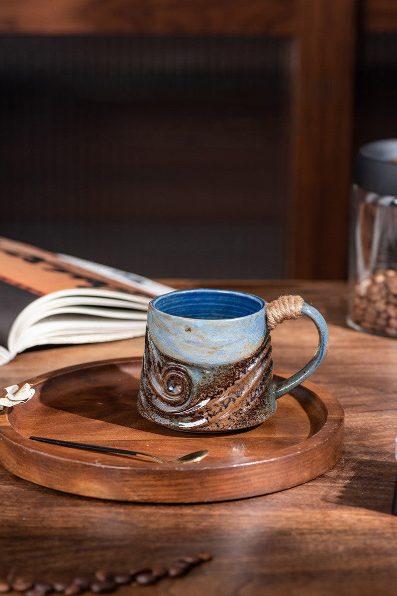 Handcrafted Jingdezhen porcelain coffee mug, minimalist handmade ceramic cup for everyday rituals — Solmira Living