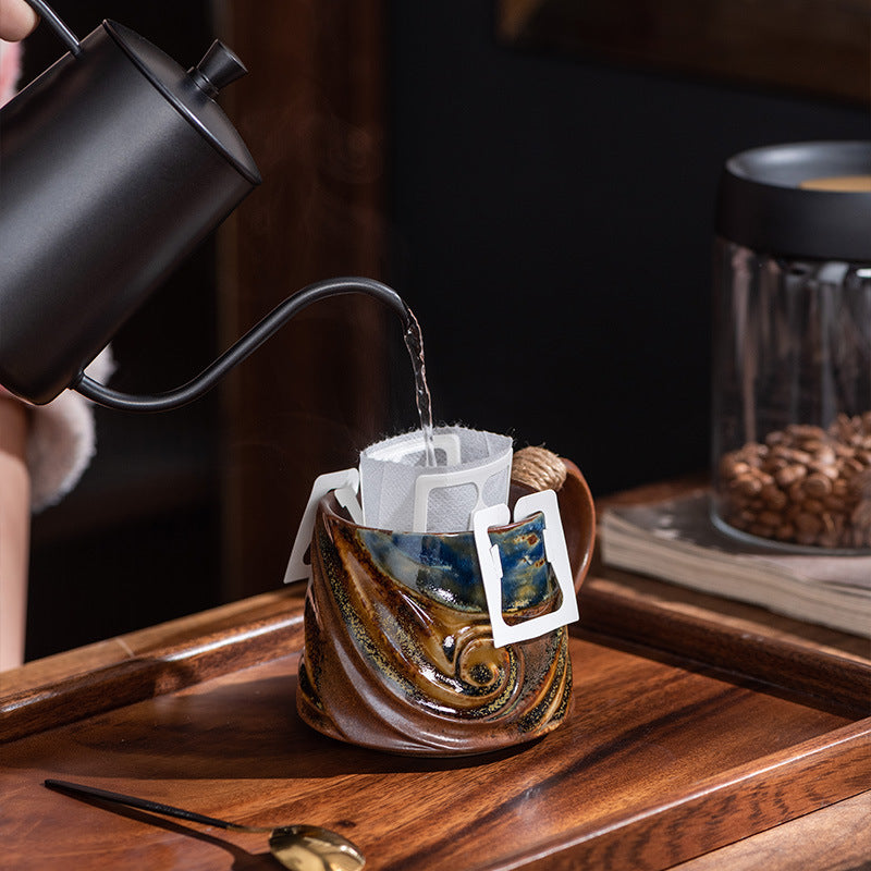 Handcrafted Jingdezhen porcelain coffee mug, minimalist handmade ceramic cup for everyday rituals — Solmira Living