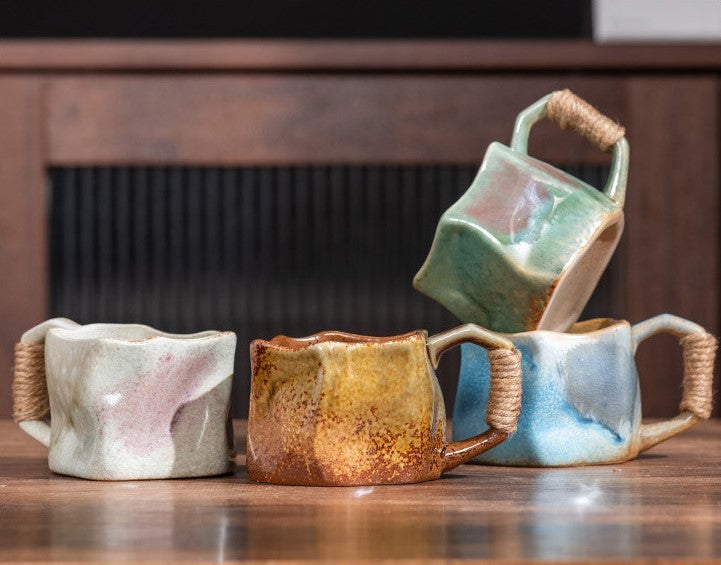 Handcrafted Jingdezhen porcelain coffee mug, minimalist handmade ceramic cup for everyday rituals — Solmira Living