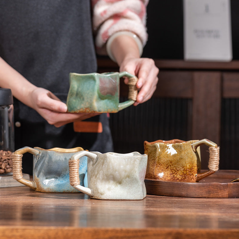 Handcrafted Jingdezhen porcelain coffee mug, minimalist handmade ceramic cup for everyday rituals — Solmira Living