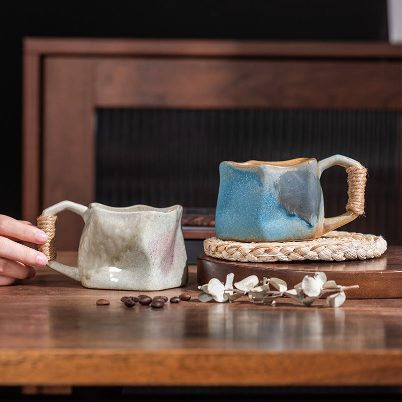 Handcrafted Jingdezhen porcelain coffee mug, minimalist handmade ceramic cup for everyday rituals — Solmira Living
