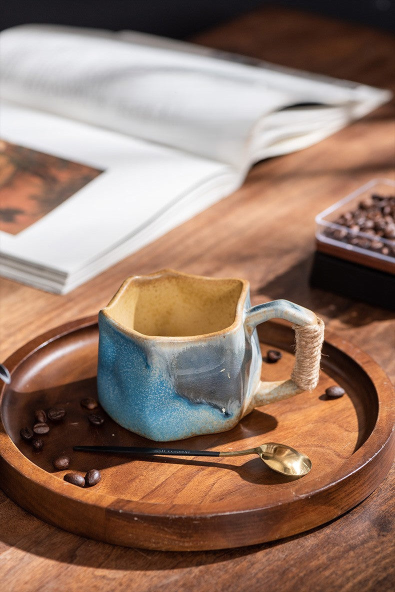 Handcrafted Jingdezhen porcelain coffee mug, minimalist handmade ceramic cup for everyday rituals — Solmira Living