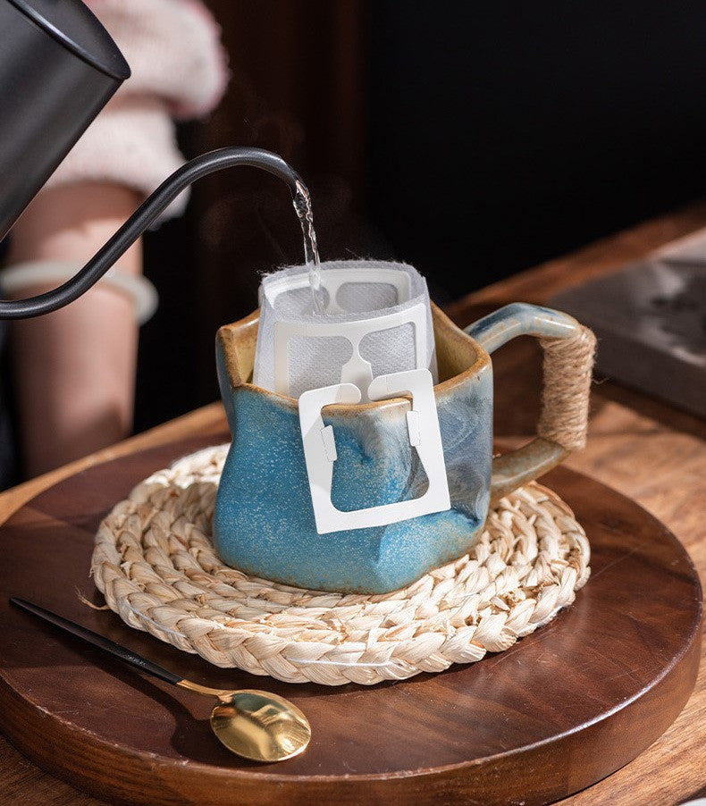 Handcrafted Jingdezhen porcelain coffee mug, minimalist handmade ceramic cup for everyday rituals — Solmira Living