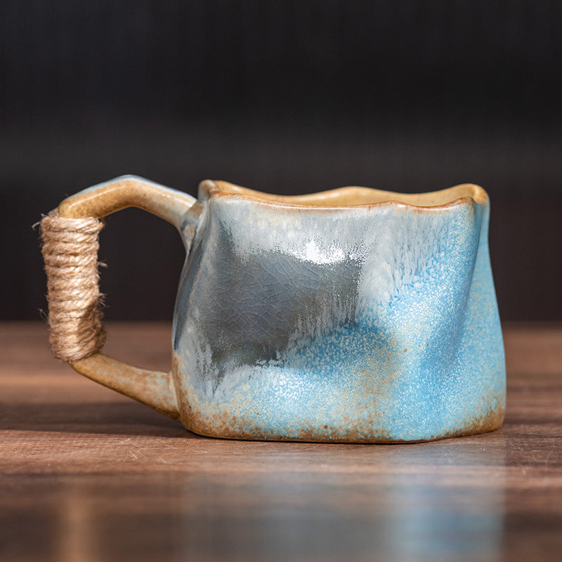 Handcrafted Jingdezhen porcelain coffee mug, minimalist handmade ceramic cup for everyday rituals — Solmira Living