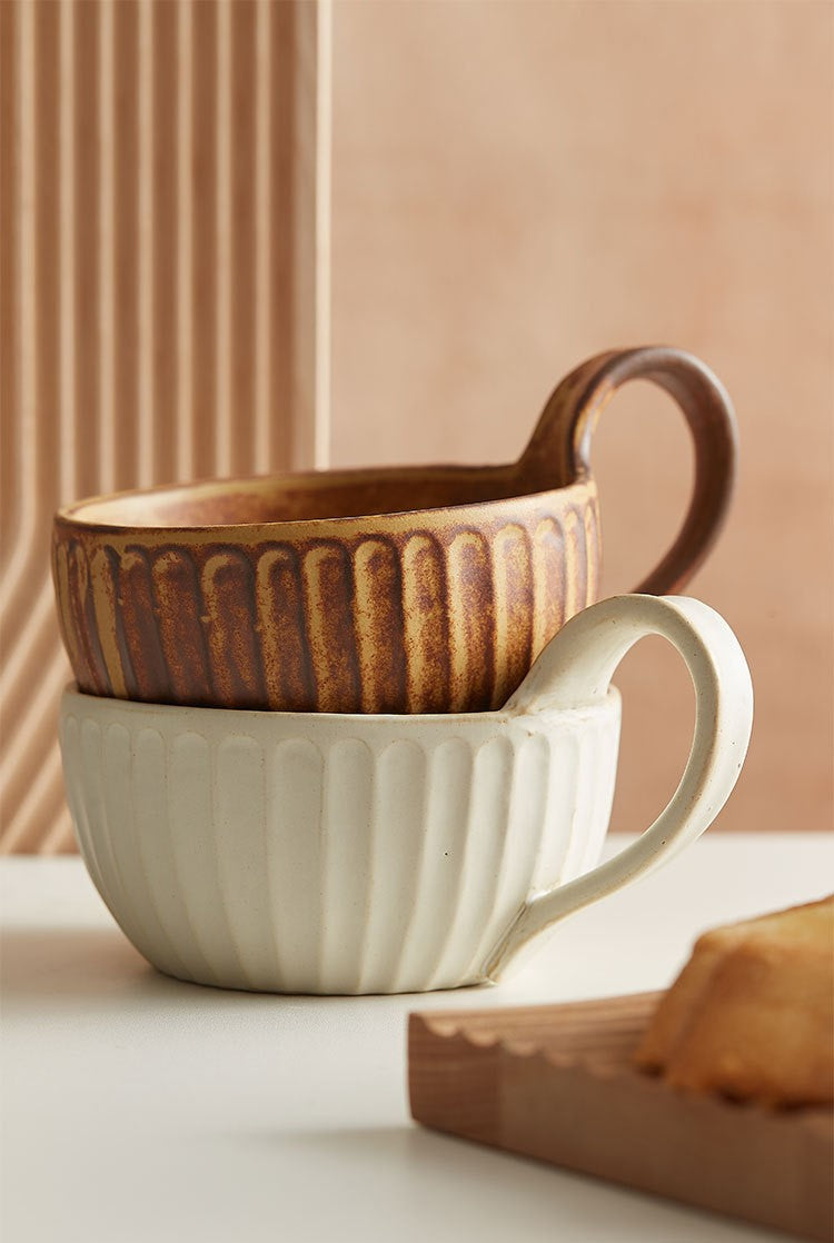 Handcrafted Jingdezhen porcelain coffee mug, minimalist handmade ceramic cup for everyday rituals — Solmira Living