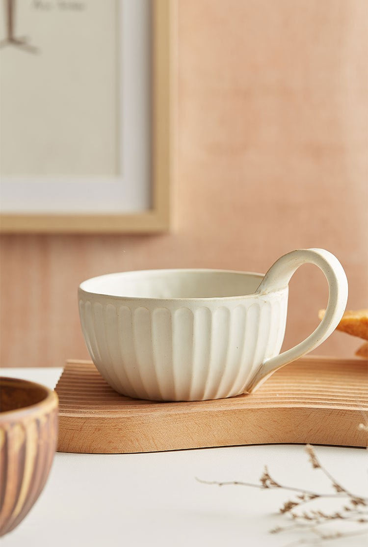 Handcrafted Jingdezhen porcelain coffee mug, minimalist handmade ceramic cup for everyday rituals — Solmira Living