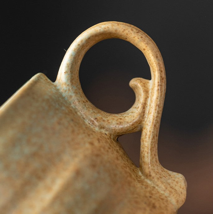 Handcrafted Jingdezhen porcelain coffee mug, minimalist handmade ceramic cup for everyday rituals — Solmira Living