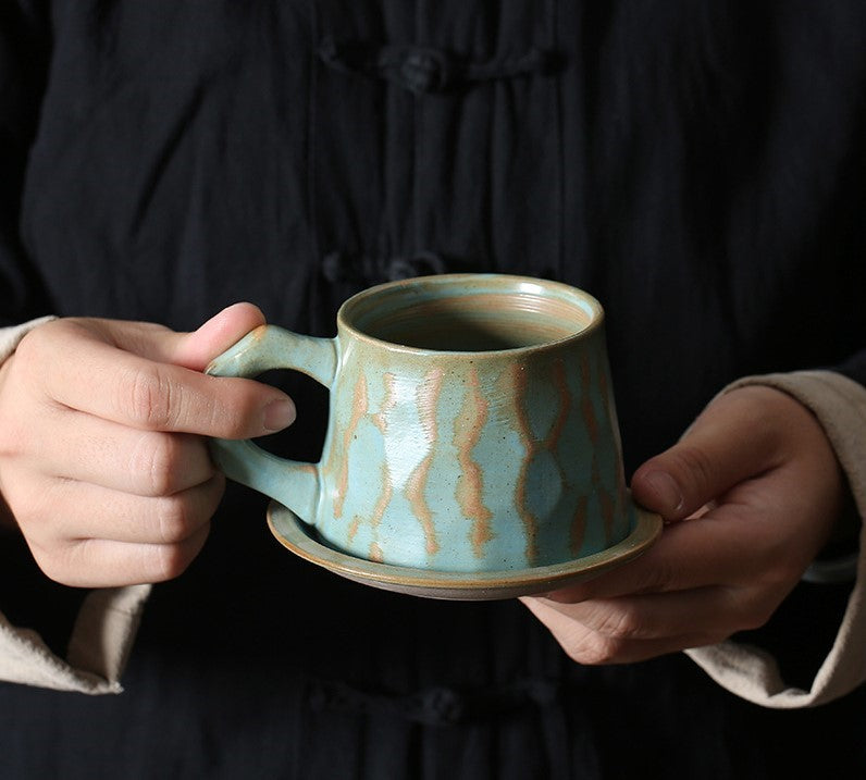 Handcrafted Jingdezhen porcelain coffee mug, minimalist handmade ceramic cup for everyday rituals — Solmira Living
