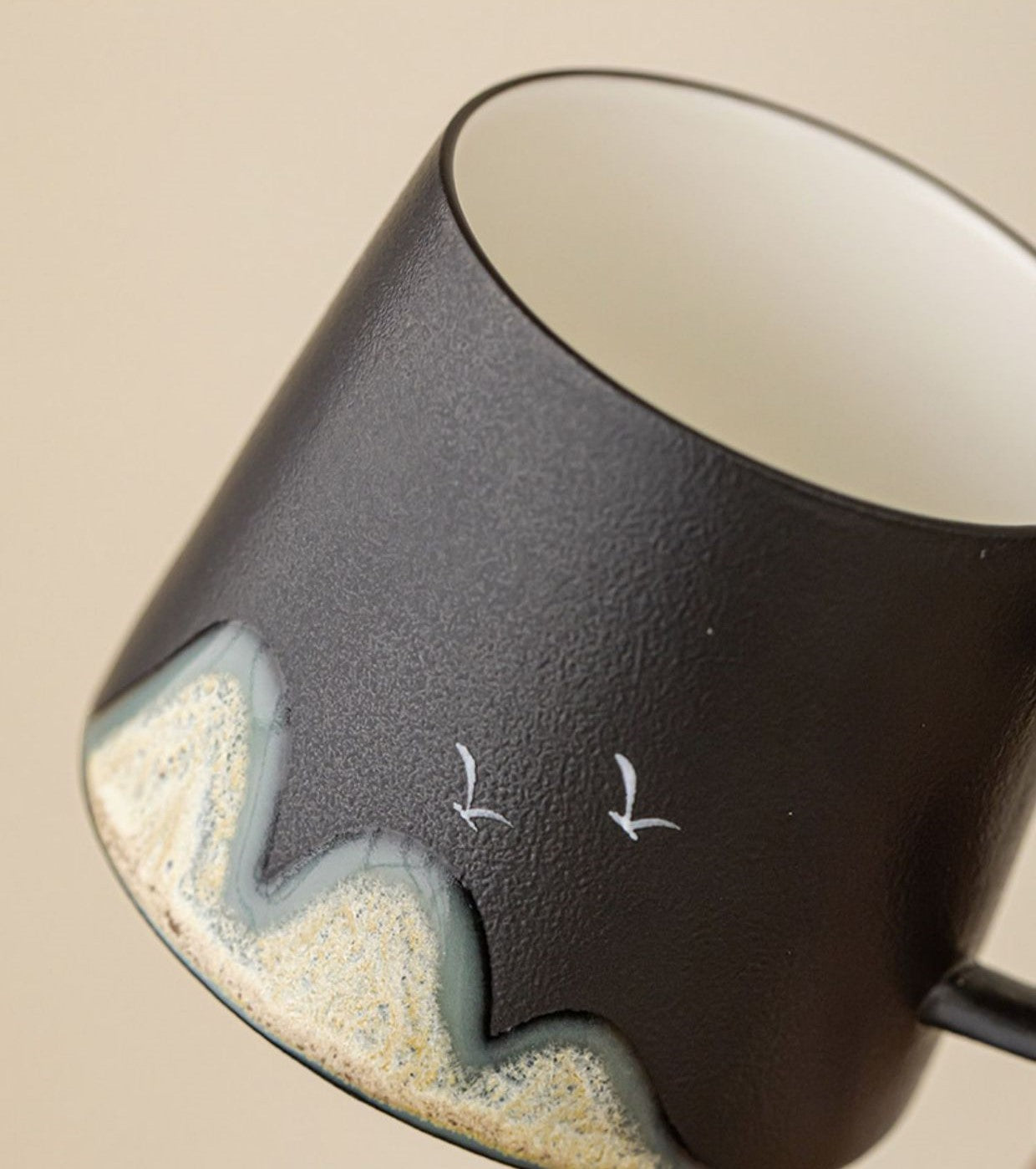 Handcrafted Jingdezhen porcelain coffee mug, minimalist handmade ceramic cup for everyday rituals — Solmira Living