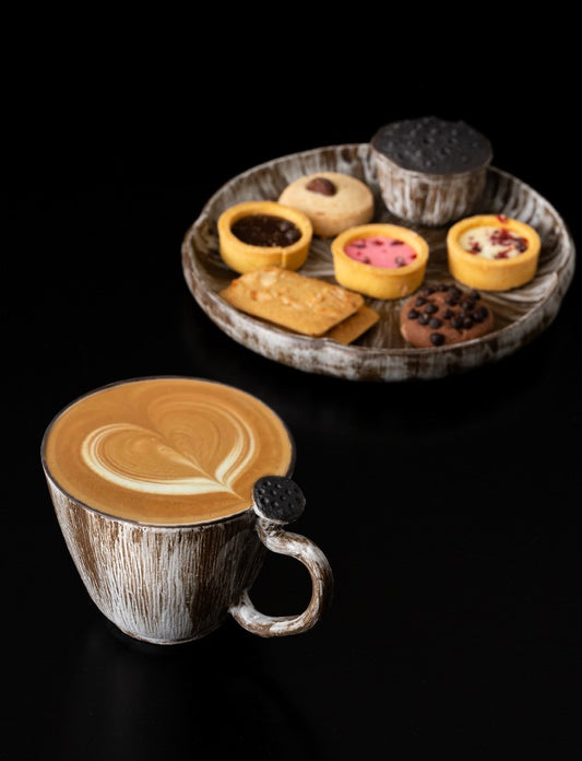 Handcrafted Jingdezhen porcelain coffee mug, minimalist handmade ceramic cup for everyday rituals — Solmira Living