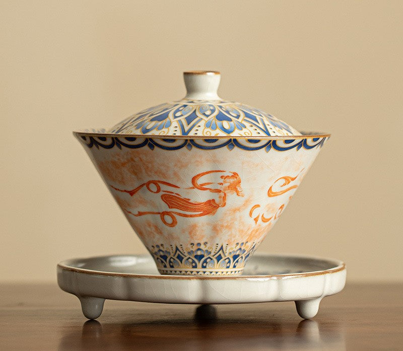 Handcrafted Jingdezhen porcelain tea set and teacup, Chinese ceramic art for mindful tea rituals — Solmira Living