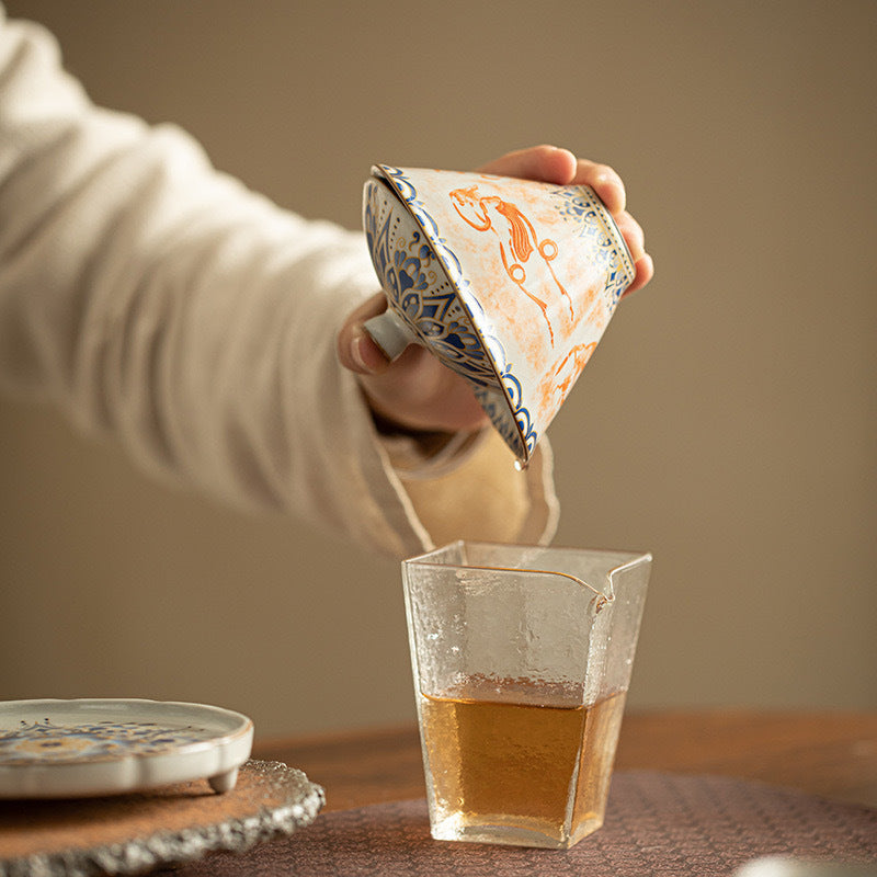 Handcrafted Jingdezhen porcelain tea set and teacup, Chinese ceramic art for mindful tea rituals — Solmira Living
