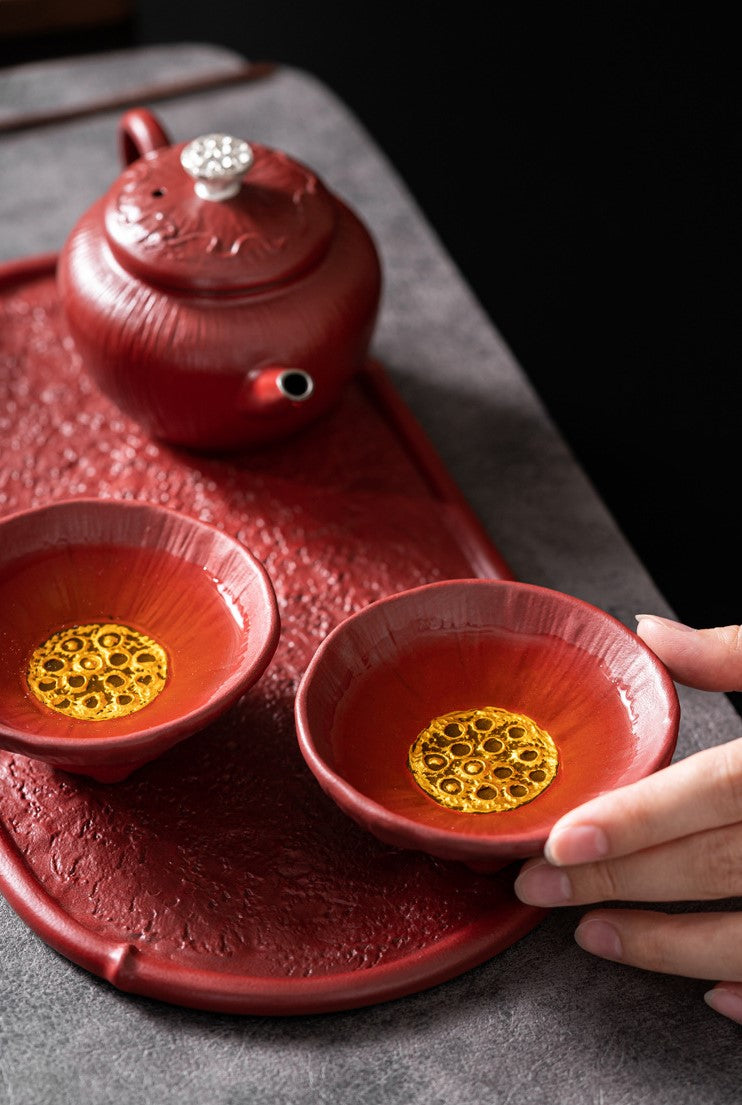 Handcrafted Jingdezhen porcelain tea set and teacup, Chinese ceramic art for mindful tea rituals — Solmira Living