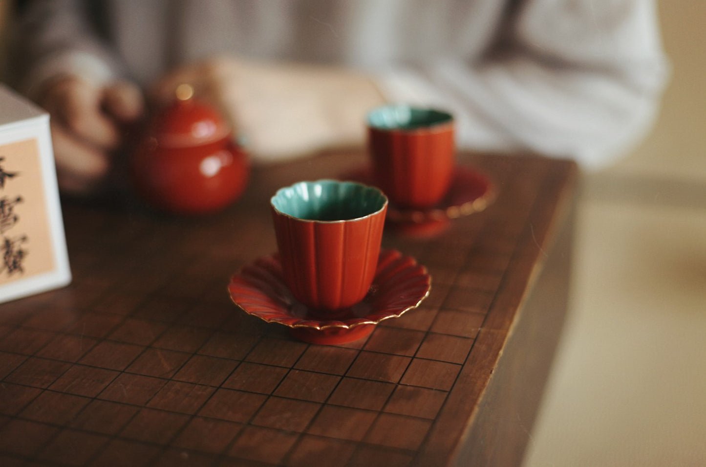 Handcrafted Jingdezhen porcelain tea set and teacup, Chinese ceramic art for mindful tea rituals — Solmira Living