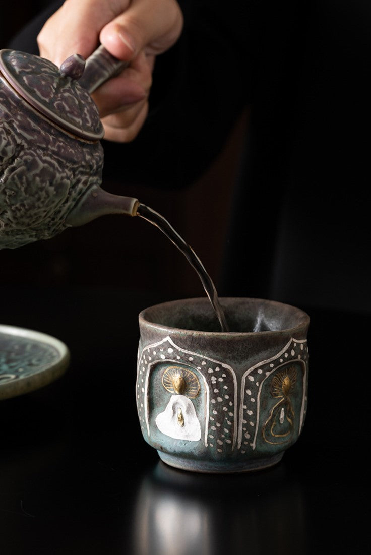 Handcrafted Jingdezhen porcelain tea set and teacup, Chinese ceramic art for mindful tea rituals — Solmira Living