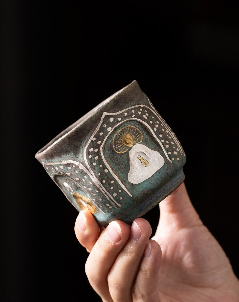 Handcrafted Jingdezhen porcelain tea set and teacup, Chinese ceramic art for mindful tea rituals — Solmira Living