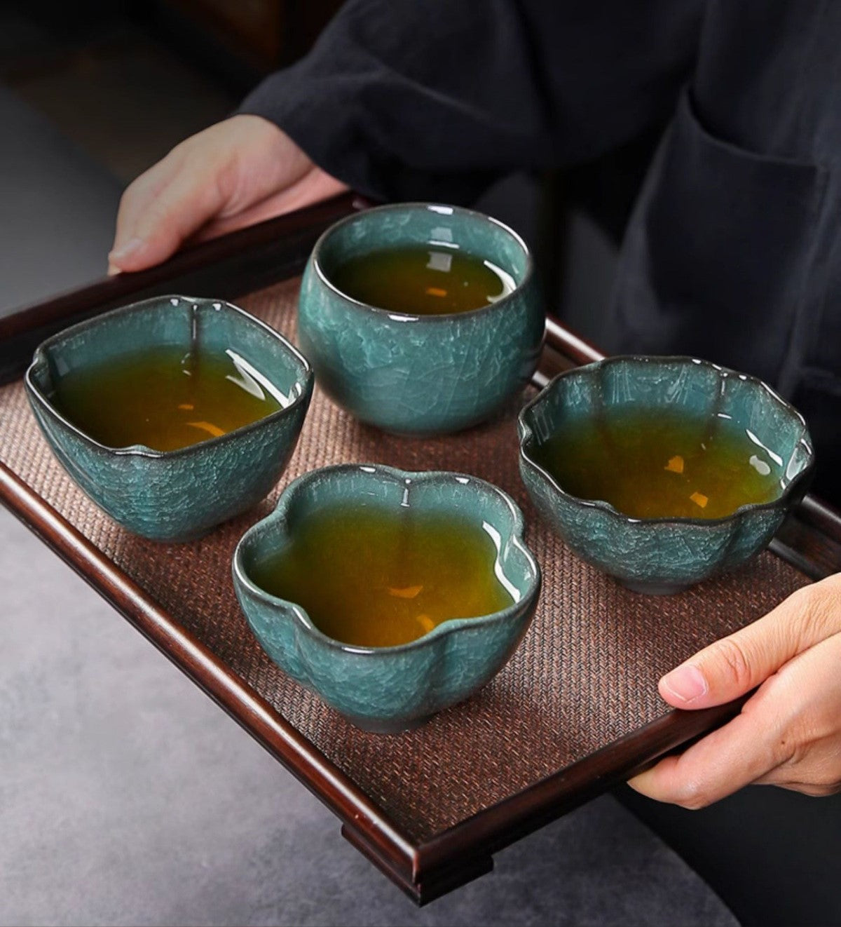 Handcrafted Jingdezhen porcelain tea set and teacup, Chinese ceramic art for mindful tea rituals — Solmira Living