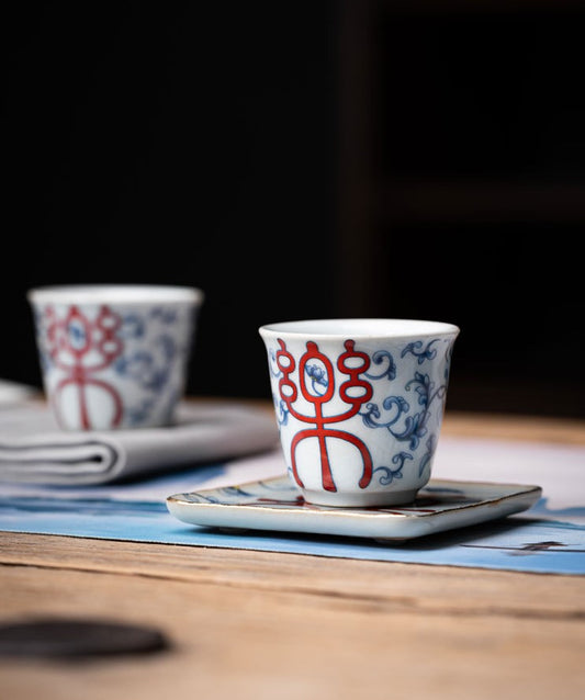 Handcrafted Jingdezhen porcelain tea set and teacup, Chinese ceramic art for mindful tea rituals — Solmira Living