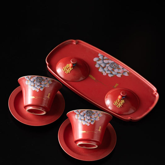 Handcrafted Jingdezhen porcelain tea set and teacup, Chinese ceramic art for mindful tea rituals — Solmira Living
