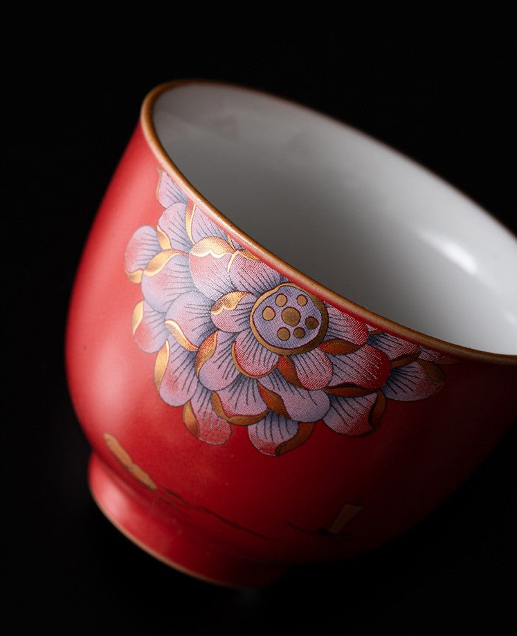 Handcrafted Jingdezhen porcelain tea set and teacup, Chinese ceramic art for mindful tea rituals — Solmira Living