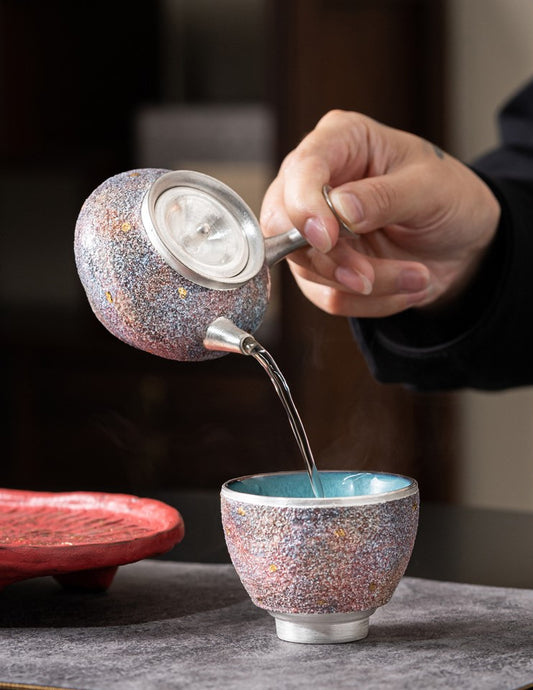 Handcrafted Jingdezhen porcelain tea set and teacup, Chinese ceramic art for mindful tea rituals — Solmira Living