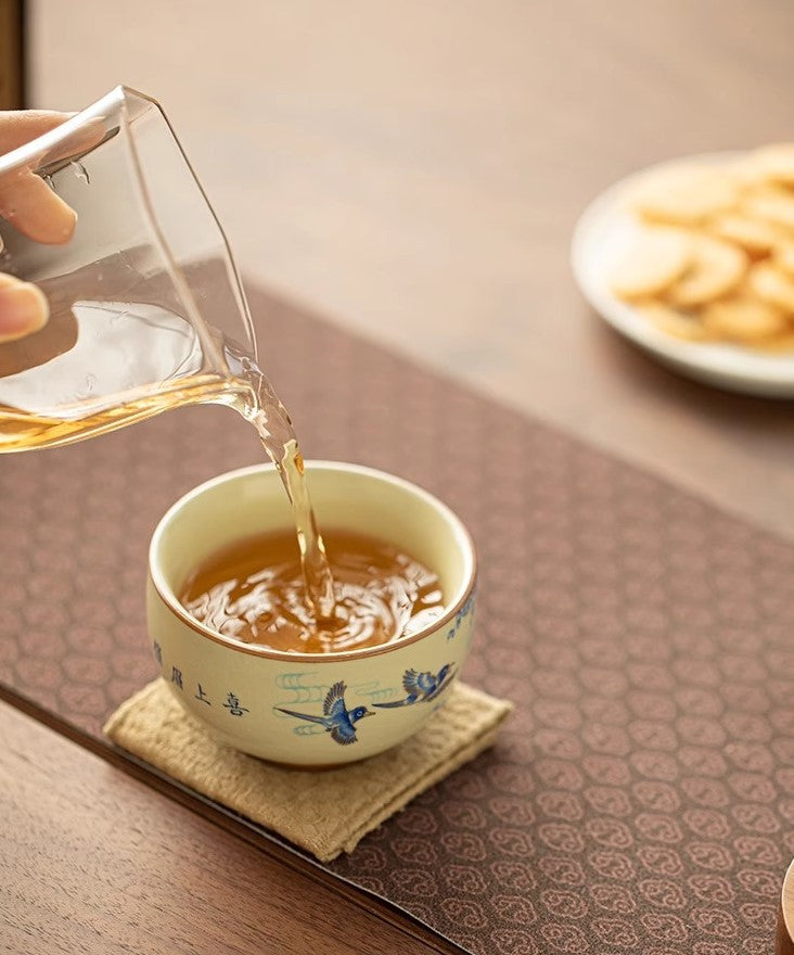 Handcrafted Jingdezhen porcelain tea set and teacup, Chinese ceramic art for mindful tea rituals — Solmira Living