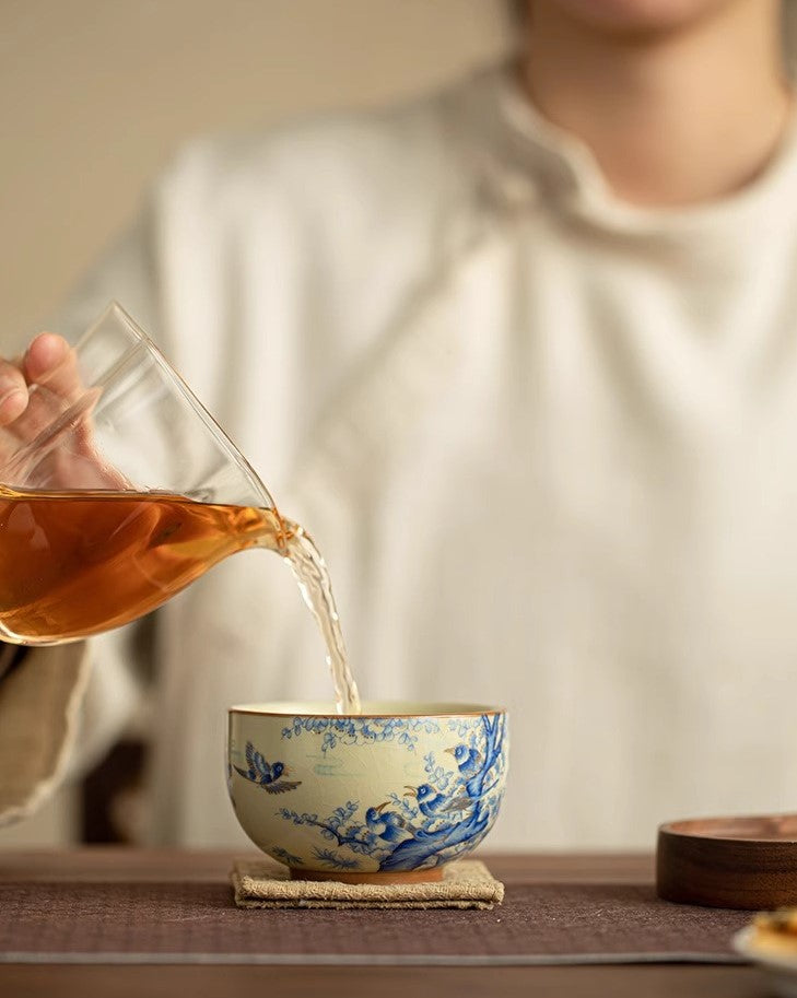 Handcrafted Jingdezhen porcelain tea set and teacup, Chinese ceramic art for mindful tea rituals — Solmira Living