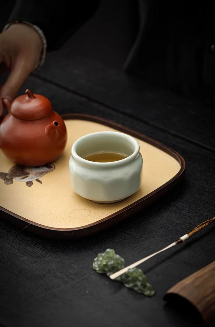 Handcrafted Jingdezhen porcelain tea set and teacup, Chinese ceramic art for mindful tea rituals — Solmira Living